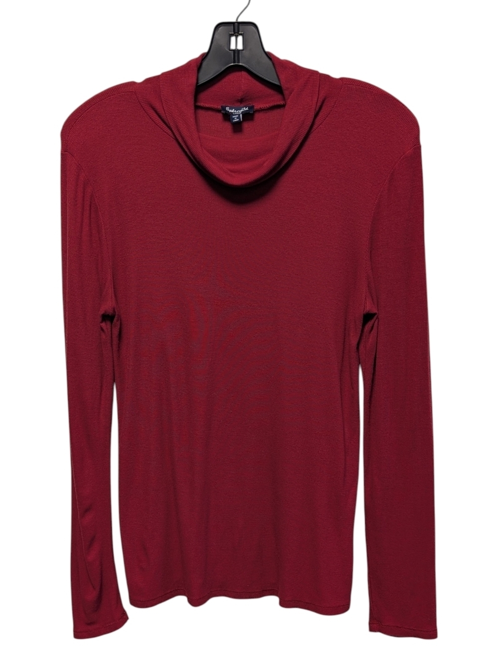 Splendid Women's 2 Pc Long Sleeve Turtleneck Bundle Black Burgundy Career Office